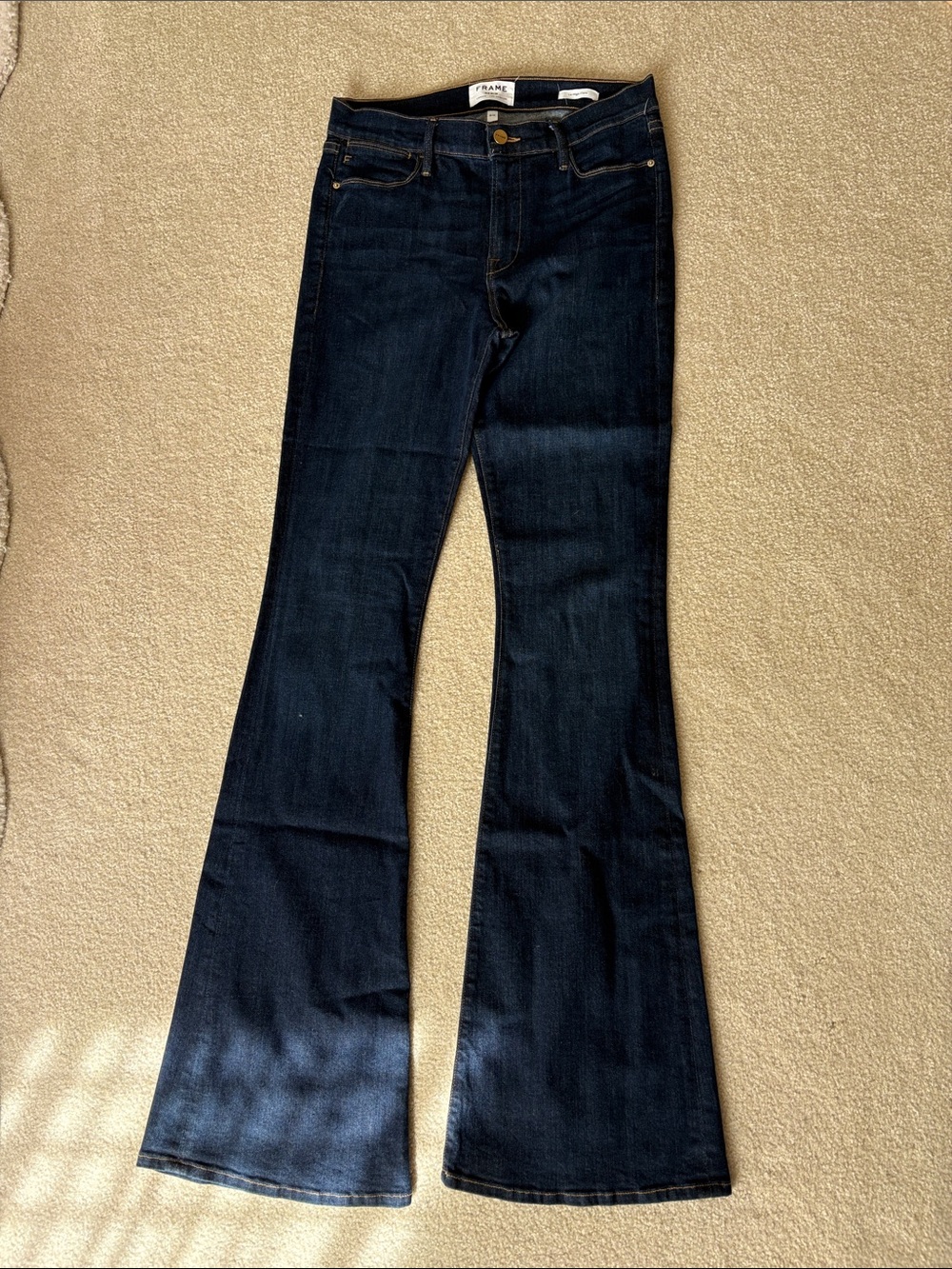 Frame Denim Dark Blue Le High Flare Jeans